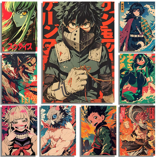 Japanese Classic Anime Character Portrait Art Poster